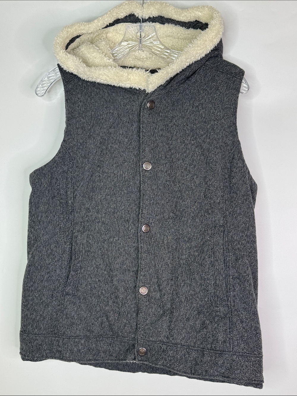 Royal Robbins Gray Button Hooded Vest Size Medium
